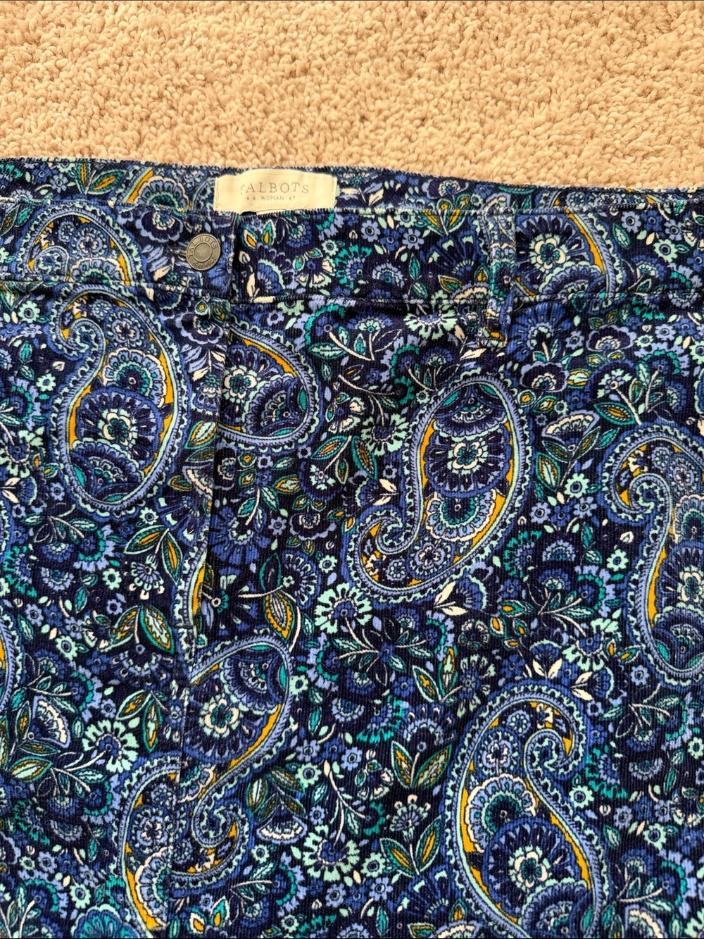 Talbots Navy Paisley Mini Skirt - Picture 4 of 6